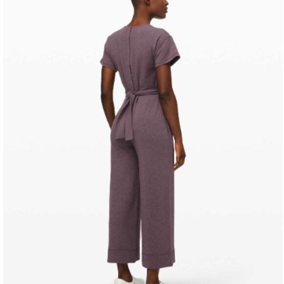 Lululemon Its a Tie Heathered Purple Jumpsuit Size 2 - Picture 2 of 10